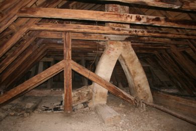 A Columbus attic prior to restoration.