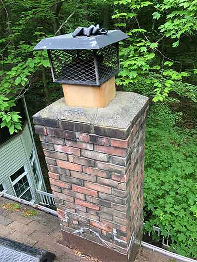 chimney crown repair before repair